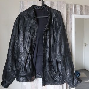 Vintage Leather Bomber Jacket